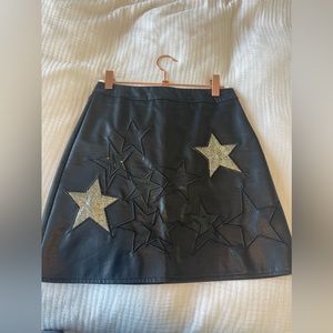 Lovely leather skirt with gold stars
